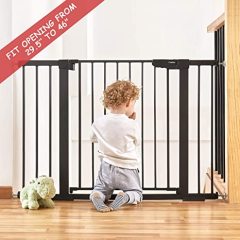 Auto Close Safety Baby Gate,Easy Walk Thru Durability Dog Gate for House, Stairs, Doorways Includes 4 Wall Cups and 2 Extension