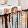 Auto Close Safety Baby Gate,Easy Walk Thru Durability Dog Gate for House, Stairs, Doorways Includes 4 Wall Cups and 2 Extension