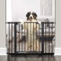 Auto Close Safety Baby Gate,Easy Walk Thru Durability Dog Gate for House, Stairs, Doorways Includes 4 Wall Cups and 2 Extension