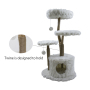 Cat Tree Tower Activity Center with Scratching Post and Condos, Luxury Top Perch Side Basket Cat Tree for Indoor Cats