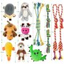 Dog Squeaky Toys for Small Dogs 12 Pack Puppy Toys Bundle Natural Cotton Rope