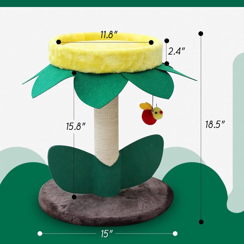 Cat Scratch Post Tree for Indoor Cats Flower Cat Tower Soft Plush Platform Pet Product