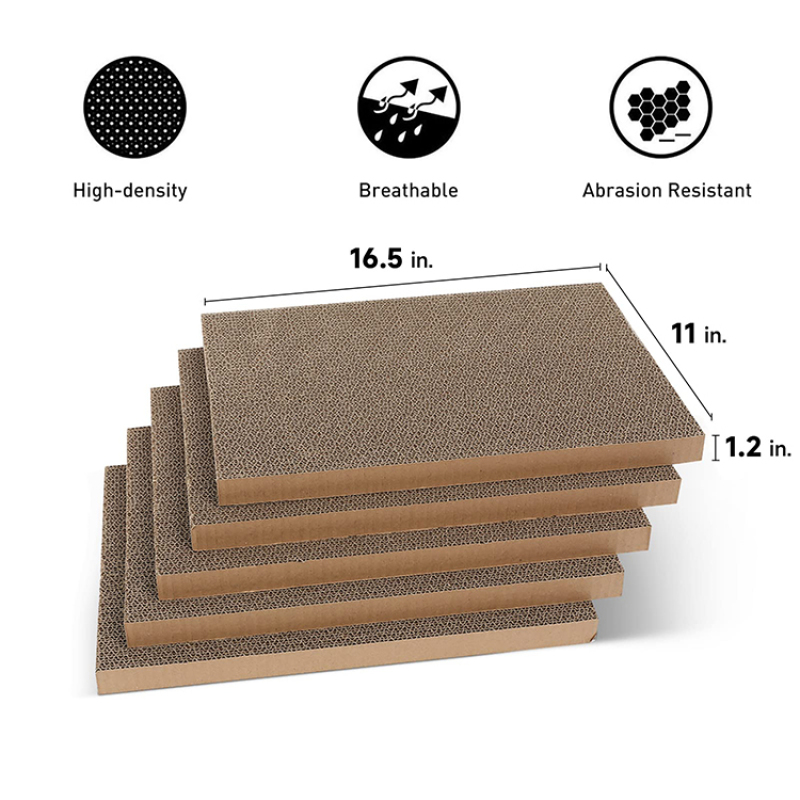 5 PCS Reversible Replacement Cardboard Refill Lounge Corrugated Scratching Bed  Cat Scratch Pad