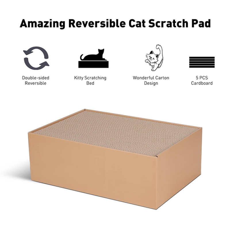 5 PCS Reversible Replacement Cardboard Refill Lounge Corrugated Scratching Bed  Cat Scratch Pad