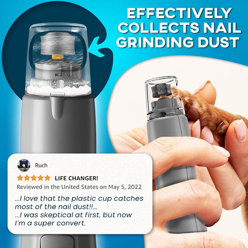 Rechargeable Dog Nail Grinder for Large Dogs With Professional Pet Nail Grinder