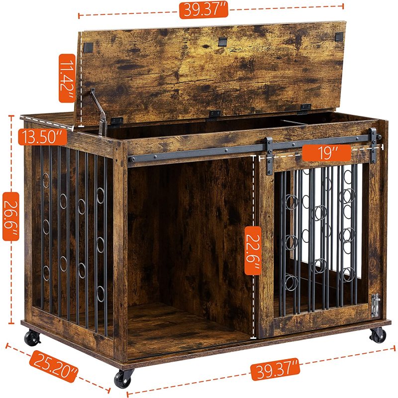 End Table for Medium Kennels with Sliding Door Dog Crate Furniture