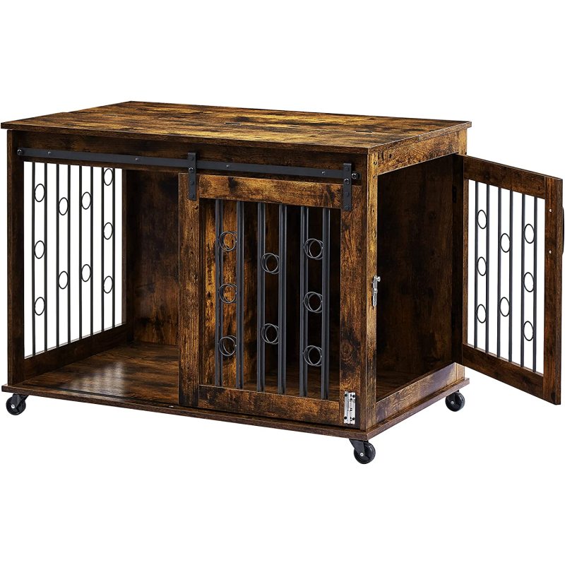 End Table for Medium Kennels with Sliding Door Dog Crate Furniture