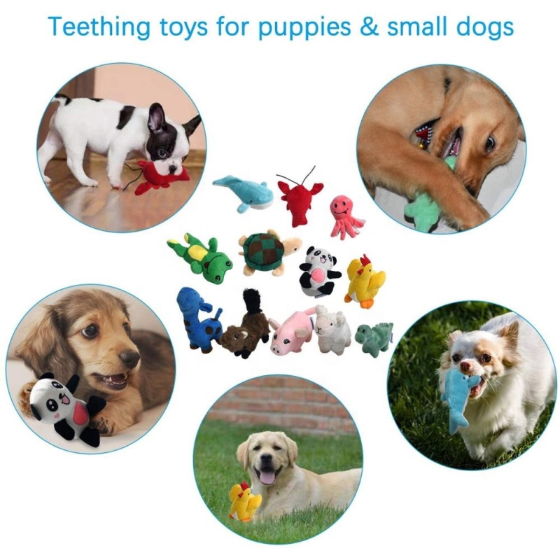 adorable enjoyable hand-stitched craft 12 packs soft non-toxic plush squeaky dog rubber chew toy