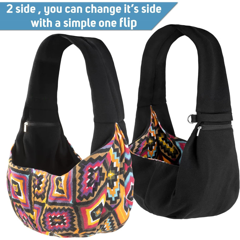 Reversible Sides  Adjustable Strap Sling Carrier Pet purse suitable