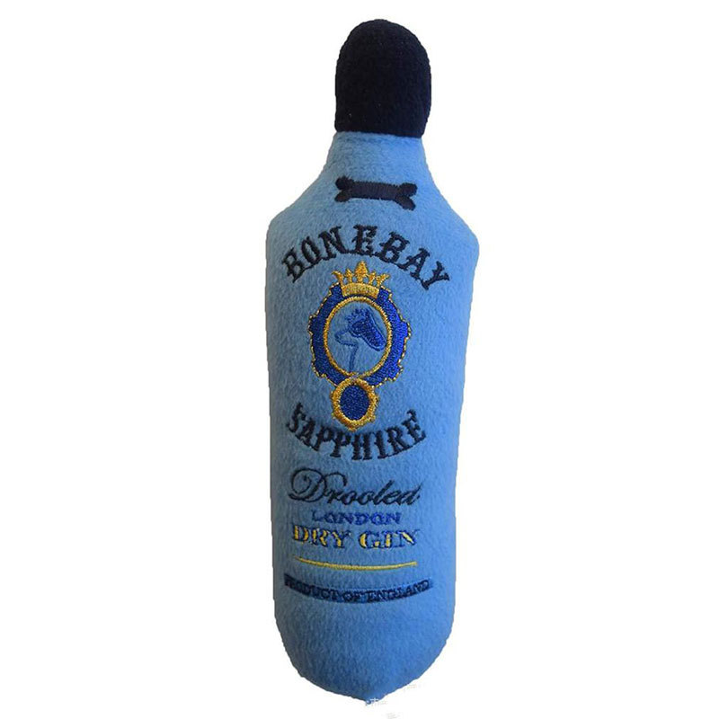 High Quality Affordable Pull Stuffeinteresting Sound Squeak Inside Wine Bottle Shape Pet Dog Plush Chew Toys