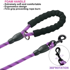 Wholesale Multifunction Custom Nylon Bungee Dog Leash Reflective Double Handle Rope Dog Leash for Training