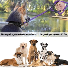 Wholesale Multifunction Custom Nylon Bungee Dog Leash Reflective Double Handle Rope Dog Leash for Training