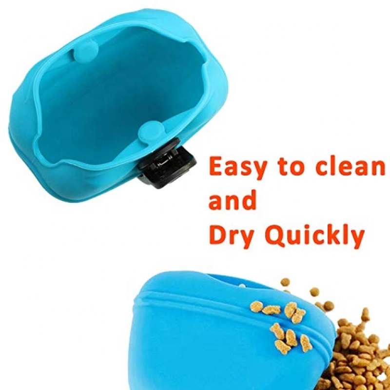 Outdoor Silicone dog treat pouch bag Hands Free Pet Training Waist Bag with Magnet Buckle silicone dog treat pouch