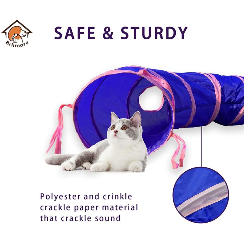 Polyester fabric folding pet tent cat tunnel toy cat passage three sets