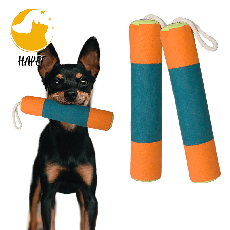 Squeaky Leather Dog Bite Tug Toy for Puppy to Play,Indestructible Tug of War,Biting Grip,Retrieve Training