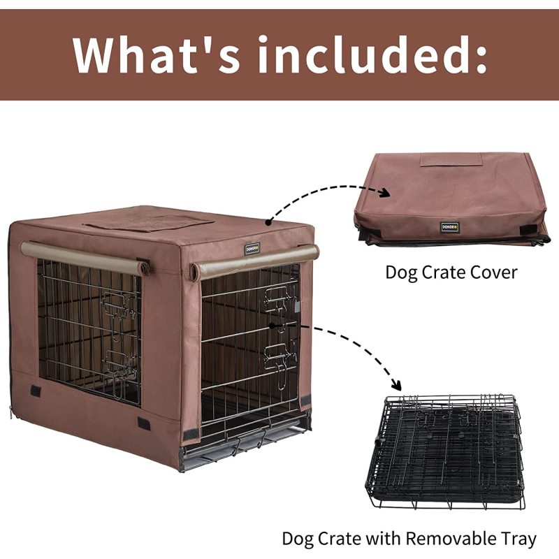 Dog Crates for Small Size Dogs Indoor, Double Door Dog Kennels & Houses for Puppy and Cats with Dog Crate Cover, Collapsible