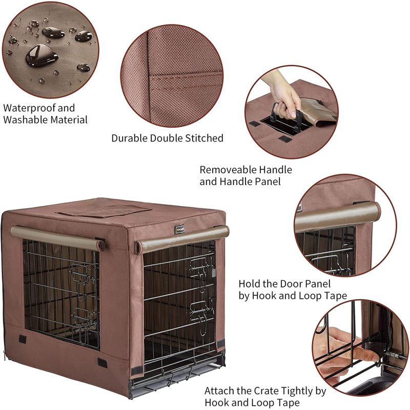 Dog Crates for Small Size Dogs Indoor, Double Door Dog Kennels & Houses for Puppy and Cats with Dog Crate Cover, Collapsible