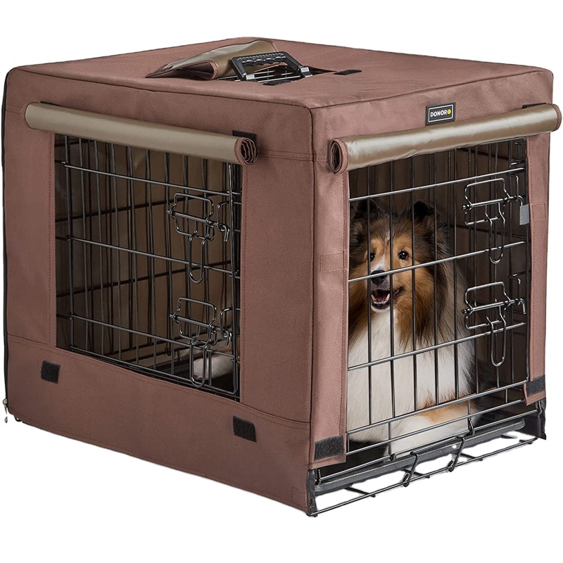 Dog Crates for Small Size Dogs Indoor, Double Door Dog Kennels & Houses for Puppy and Cats with Dog Crate Cover, Collapsible