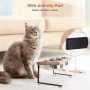 Elevated Cat Bowls 15 Degree Tilted Raised Cat Food Bowls Wood Pet Bowls Stainless Steel Bowls