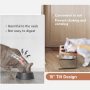 Elevated Cat Bowls 15 Degree Tilted Raised Cat Food Bowls Wood Pet Bowls Stainless Steel Bowls