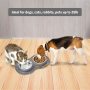 Dog Bowl Double Cat Premium Stainless Steel Water and Food Raised Bowls, Pet Feeder Set with Non-Slip Resin