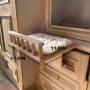 Drawer and Other Grooved Platforms Cat Hammock Bed Used On Bedside with Plush Cushions