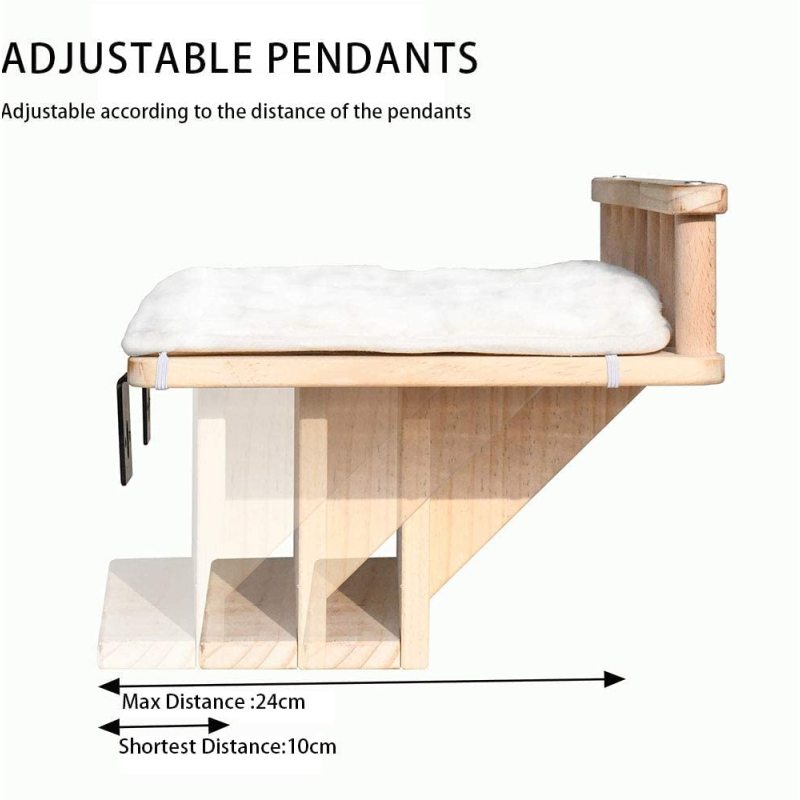 Drawer and Other Grooved Platforms Cat Hammock Bed Used On Bedside with Plush Cushions