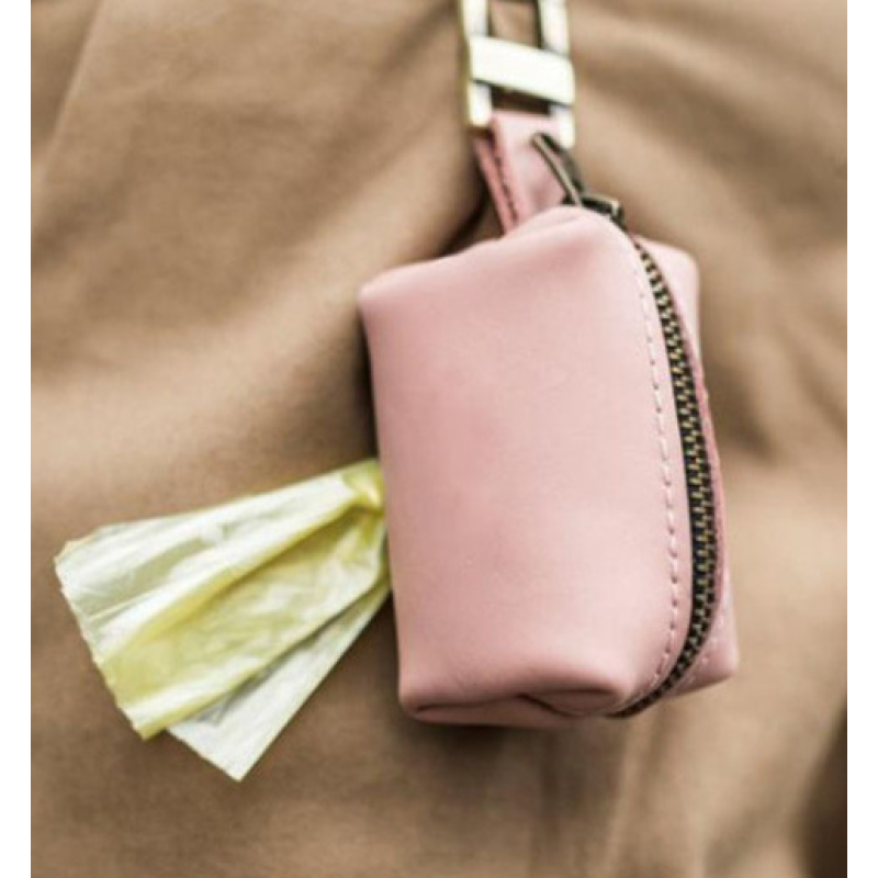 Leather Poop Bag Holder- Versatile Vegan Leather Waste for Dog Poop, Accessories, & Leash, Reusable Pet Waste, Trash