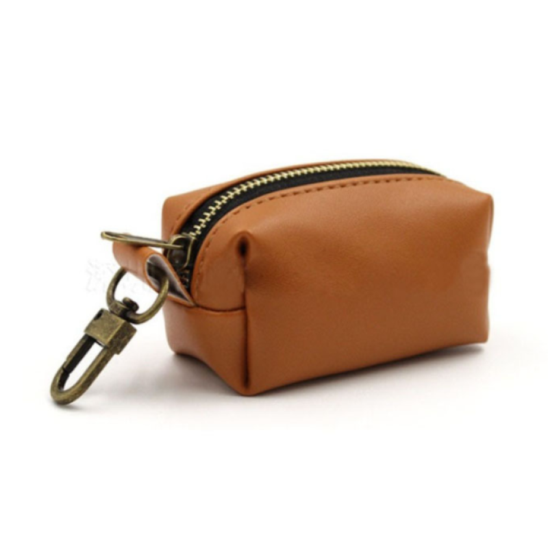 Leather Poop Bag Holder- Versatile Vegan Leather Waste for Dog Poop, Accessories, & Leash, Reusable Pet Waste, Trash
