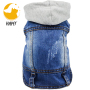 Dog Jean Jacket Blue Denim Lapel Vest Coat T-Shirt Costume Comfort and Cool Apparel Machine Washable Dog Clothes
