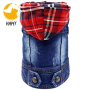 Dog Jean Jacket Blue Denim Lapel Vest Coat T-Shirt Costume Comfort and Cool Apparel Machine Washable Dog Clothes