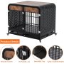 Removable Tray and Lockable Wheel Metal Dog Kennel Playpen Crate Indestructible