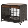 Removable Tray and Lockable Wheel Metal Dog Kennel Playpen Crate Indestructible