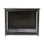 Double Doors Modern Side End Table Wooden Pet Furniture Dog Kennel Crate