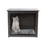 Double Doors Modern Side End Table Wooden Pet Furniture Dog Kennel Crate