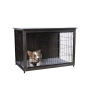 Double Doors Modern Side End Table Wooden Pet Furniture Dog Kennel Crate