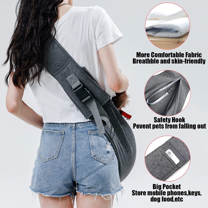 Comfortable Adjustable Strap Dog Sling Carrier Hands Free Travel