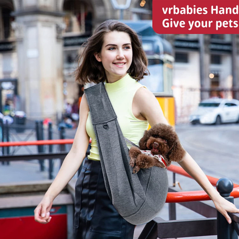 Comfortable Adjustable Strap Dog Sling Carrier Hands Free Travel