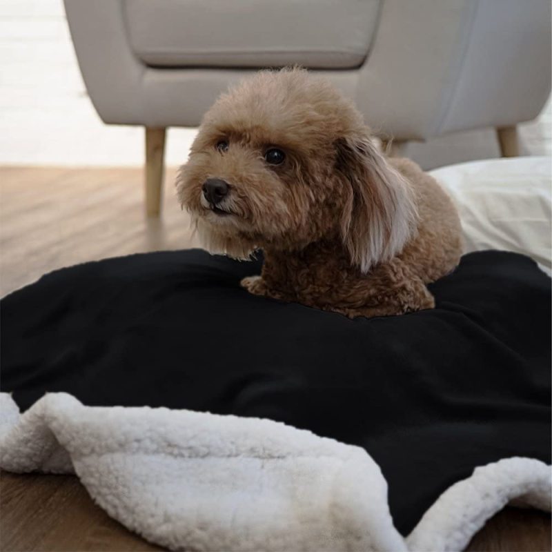 Thick Warm Pet Bed Cover Floor Mat Protects Furniture Fleece Pet Blanket or Pets Medium Dogs Puppies Cats
