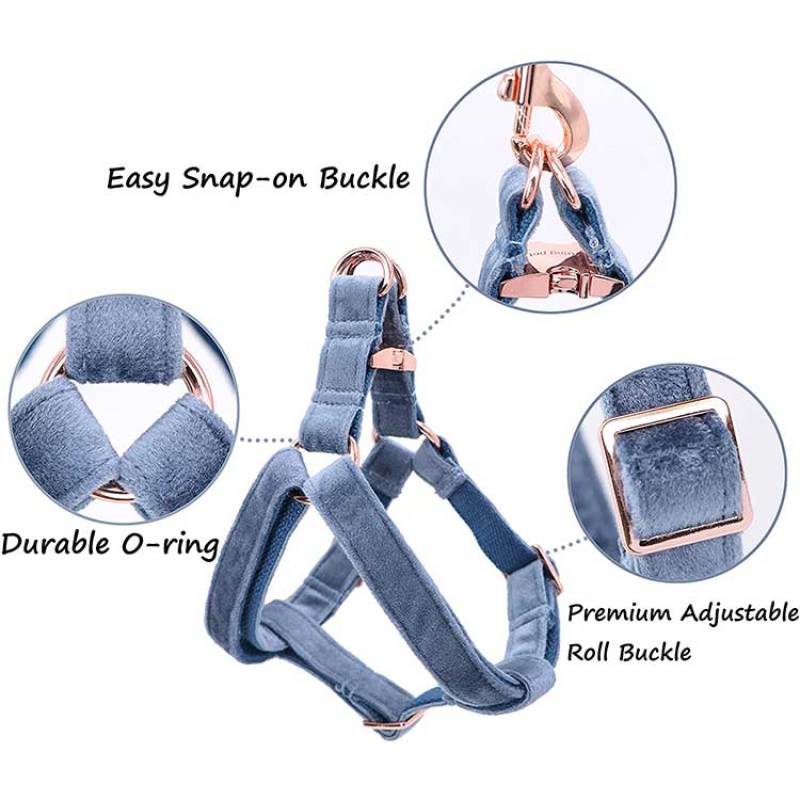 Wholesale Custom No Pull Dog Halter Harness Adjustable Heavy Duty Strong Velvet Dog Harness For Small Medium Large Dogs