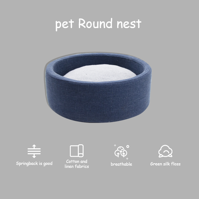Open high end sponge pet cat nest easy to clean and take care of four seasons universal round