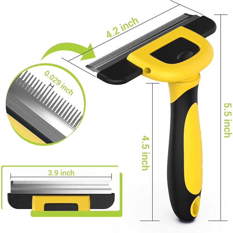 Pet Grooming Brush, Deshedding Tool for Dogs & Cats