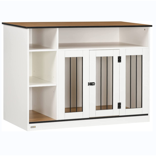 Tabletop and Lockable Door Dog Furniture with Extra Storage Space