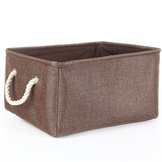 Modern design rectangular and Linen fabric basket cloth storage basket cloth organizer bag storage Bin