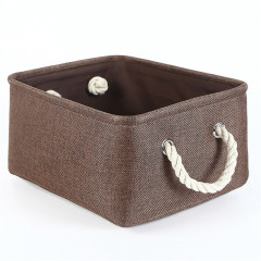 Modern design rectangular and Linen fabric basket cloth storage basket cloth organizer bag storage Bin