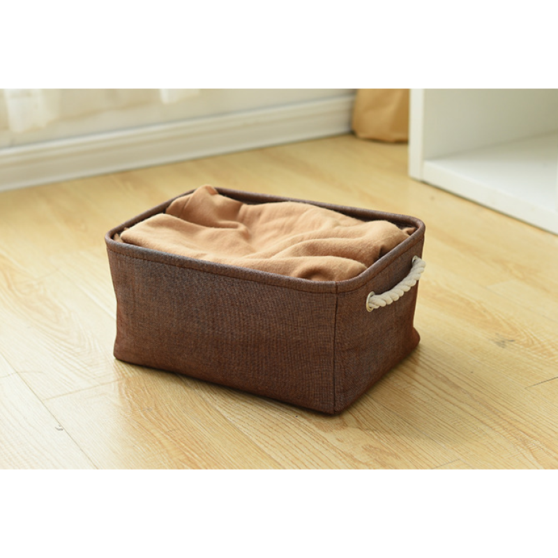 Modern design rectangular and Linen fabric basket cloth storage basket cloth organizer bag storage Bin