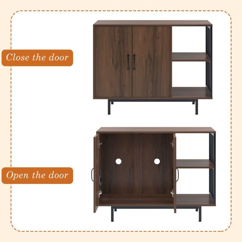 Litter Box Enclosure Hidden Cat Litter Box Furniture Multi-Function Wooden Side Storage Cabinet Indoor Cat House