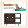 Litter Box Enclosure Hidden Cat Litter Box Furniture Multi-Function Wooden Side Storage Cabinet Indoor Cat House