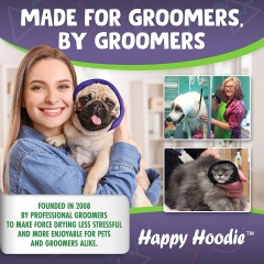 Happy Hoodie for Dogs and Cats - The Original Grooming and Force Drying Miracle Tool for Anxiety Relief and Calming Dogs collar