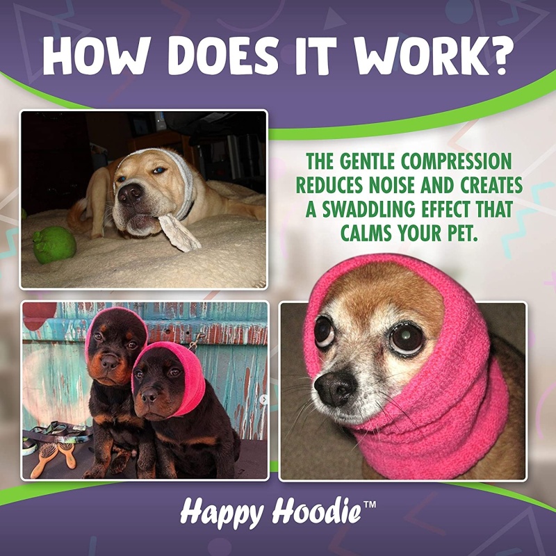 Happy Hoodie for Dogs and Cats - The Original Grooming and Force Drying Miracle Tool for Anxiety Relief and Calming Dogs collar